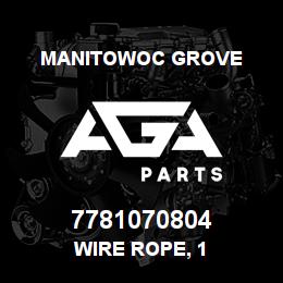 7781070804 Manitowoc Grove WIRE ROPE, 1 | AGA Parts