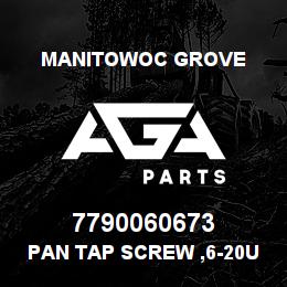 7790060673 Manitowoc Grove Pan Tap Screw ,6-20UNCx0.38 | AGA Parts