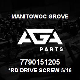 7790151205 Manitowoc Grove *Rd Drive Screw 5/16x0.75 | AGA Parts