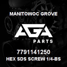 7791141250 Manitowoc Grove Hex SDS Screw 1/4-BSDx0.75 | AGA Parts