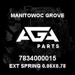7834000015 Manitowoc Grove Ext Spring 0.06x0.78x5.0 St-Z | AGA Parts