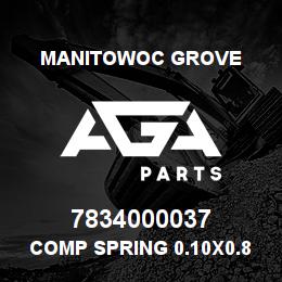 7834000037 Manitowoc Grove Comp Spring 0.10x0.84x2.75 SS | AGA Parts