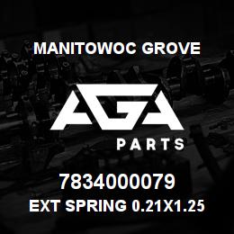 7834000079 Manitowoc Grove Ext Spring 0.21x1.25x7.62 St | AGA Parts