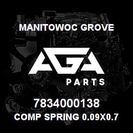7834000138 Manitowoc Grove Comp Spring 0.09x0.75x1.0 St | AGA Parts