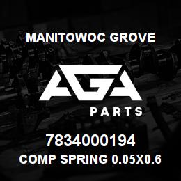 7834000194 Manitowoc Grove Comp Spring 0.05x0.60x0.50 St | AGA Parts