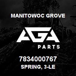 7834000767 Manitowoc Grove SPRING, 3-LE | AGA Parts
