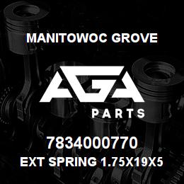 7834000770 Manitowoc Grove Ext Spring 1.75x19x51 | AGA Parts