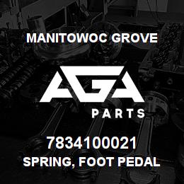 7834100021 Manitowoc Grove SPRING, FOOT PEDAL | AGA Parts