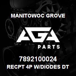7892100024 Manitowoc Grove RECPT 4P W/DIODES DT04-4P-RT01 | AGA Parts