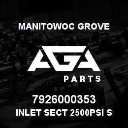 7926000353 Manitowoc Grove INLET SECT 2500PSI S | AGA Parts