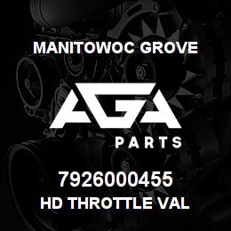 7926000455 Manitowoc Grove HD THROTTLE VAL | AGA Parts