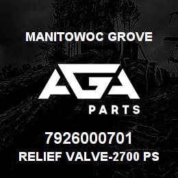 7926000701 Manitowoc Grove RELIEF VALVE-2700 PSI | AGA Parts