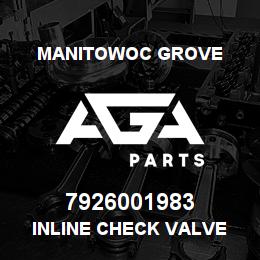 7926001983 Manitowoc Grove INLINE CHECK VALVE | AGA Parts