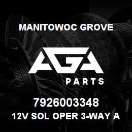 7926003348 Manitowoc Grove 12V SOL OPER 3-WAY AIR VALVE | AGA Parts