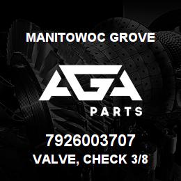 7926003707 Manitowoc Grove VALVE, CHECK 3/8 | AGA Parts