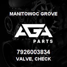 7926003834 Manitowoc Grove VALVE, CHECK | AGA Parts
