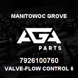 7926100760 Manitowoc Grove VALVE-FLOW CONTROL 6GPM | AGA Parts