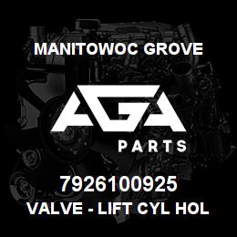 7926100925 Manitowoc Grove VALVE - LIFT CYL HOLD | AGA Parts