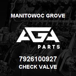 7926100927 Manitowoc Grove CHECK VALVE | AGA Parts