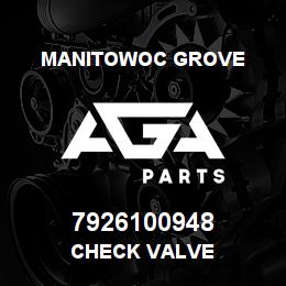 7926100948 Manitowoc Grove CHECK VALVE | AGA Parts