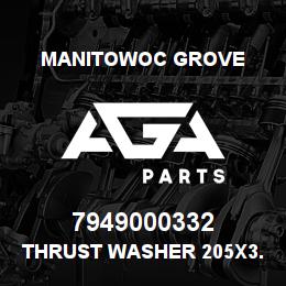 7949000332 Manitowoc Grove Thrust Washer 205x3.25x0.13 B | AGA Parts