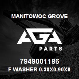 7949001186 Manitowoc Grove F Washer 0.38x0.90x0.06 Blk N | AGA Parts