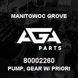80002260 Manitowoc Grove PUMP, GEAR W/ PRIORITY VALVE | AGA Parts