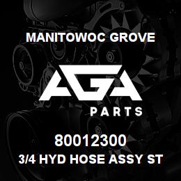 80012300 Manitowoc Grove 3/4 HYD HOSE ASSY STR-LONG 90 | AGA Parts