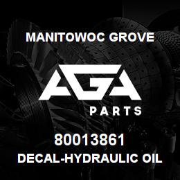 80013861 Manitowoc Grove DECAL-HYDRAULIC OIL LEVEL | AGA Parts