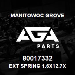 80017332 Manitowoc Grove Ext Spring 1.6x12.7x121 | AGA Parts
