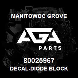 80025967 Manitowoc Grove DECAL-DIODE BLOCK | AGA Parts