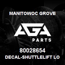80028654 Manitowoc Grove DECAL-SHUTTLELIFT LOGO-WHITE | AGA Parts