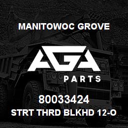80033424 Manitowoc Grove STRT THRD BLKHD 12-ORFS/12-ORB | AGA Parts