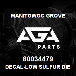 80034479 Manitowoc Grove DECAL-LOW SULFUR DIESEL FUEL | AGA Parts