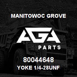 80044648 Manitowoc Grove YOKE 1/4-28UNF | AGA Parts