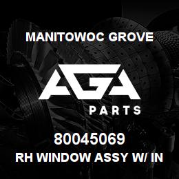 80045069 Manitowoc Grove RH WINDOW ASSY w/ INNER RING | AGA Parts