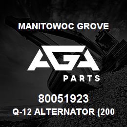 80051923 Manitowoc Grove Q-12 ALTERNATOR (200 AMP) | AGA Parts