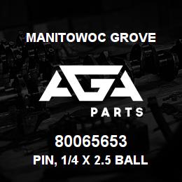 80065653 Manitowoc Grove PIN, 1/4 X 2.5 BALL DETENT | AGA Parts