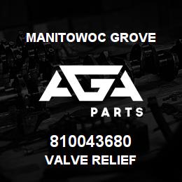 810043680 Manitowoc Grove VALVE RELIEF | AGA Parts