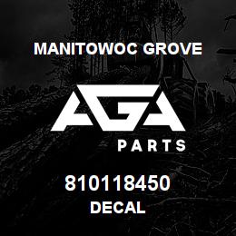 810118450 Manitowoc Grove DECAL | AGA Parts