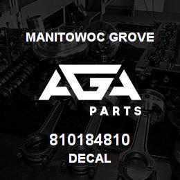 810184810 Manitowoc Grove DECAL | AGA Parts
