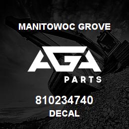 810234740 Manitowoc Grove DECAL | AGA Parts