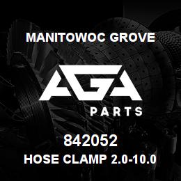 842052 Manitowoc Grove Hose Clamp 2.0-10.0 | AGA Parts
