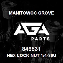 846531 Manitowoc Grove Hex Lock Nut 1/4-20UNC | AGA Parts