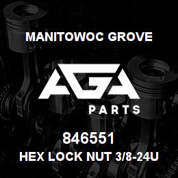 846551 Manitowoc Grove Hex Lock Nut 3/8-24UNF | AGA Parts