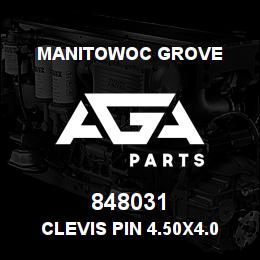 848031 Manitowoc Grove Clevis Pin 4.50x4.0 St | AGA Parts