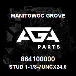864100000 Manitowoc Grove Stud 1-1/8-7UNCx24.0 G8 | AGA Parts