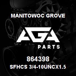 864398 Manitowoc Grove SFHCS 3/4-10UNCx1.5 F835 | AGA Parts