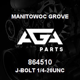 864510 Manitowoc Grove J-Bolt 1/4-20UNC | AGA Parts