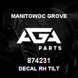 874231 Manitowoc Grove DECAL RH TILT | AGA Parts